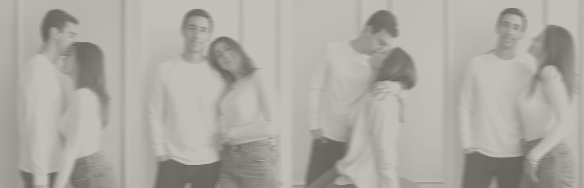 Collage en blanco y negro de Juanita y Nicolas